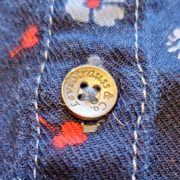 Levi's Navy Dress with Petite Floral Pattern Size L (12-13 yrs) - Picture 8 of 10